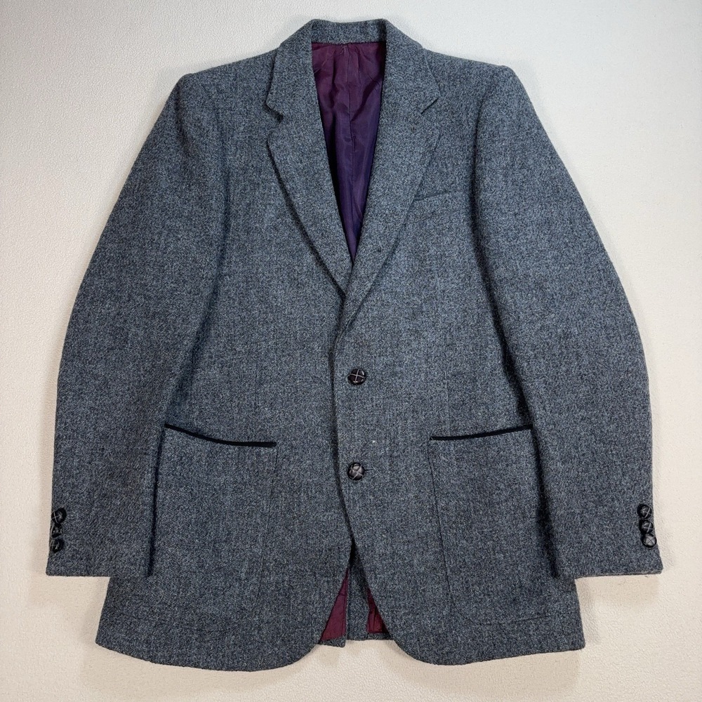 Harris Tweed Blazer Men's 38* Gray 100% Scottish Pure Virgin Wool The Bay *READ*